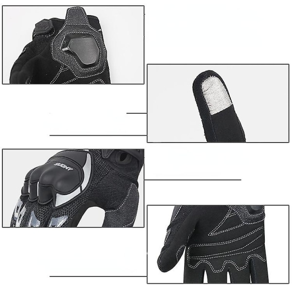 Motorcykelhandskar Tunn Mesh Andningsbar Alla Säsonger Ridhandskar Hel Fingerhandskar Anti Drop Slitstark Racinghandskar Herr Sommar green XXL