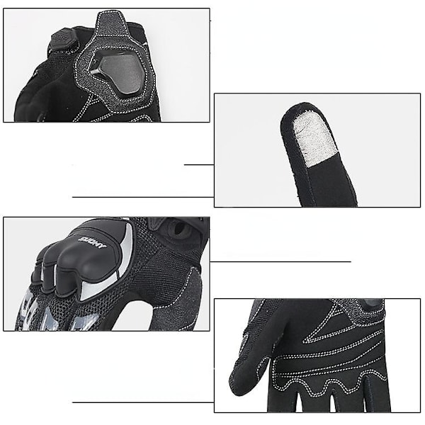 Motorcykelhandskar Tunn Mesh Andningsbar Alla Säsonger Ridhandskar Hel Fingerhandskar Anti-Drop Slitstarka Racinghandskar Herr Sommar Pink XXL