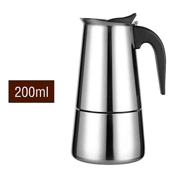 Espressokeitin 2/4/6 kupille Ruostumattomasta teräksestä valmistettu mokkapannu espressokeitin 100/300/200ml 200ML