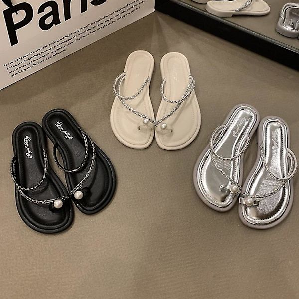 Sandaler med åpen tå for kvinner, sklisikre sandaler egnet for bruk på stranden Silver 40