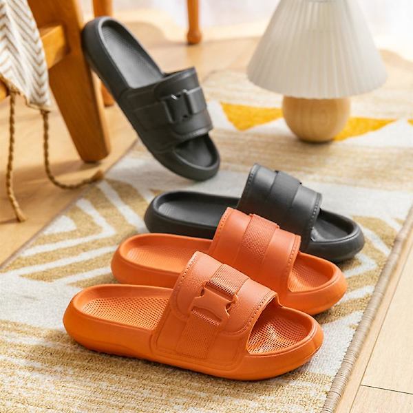 Lätta Tofflor Bekväma Vardagstofflor Öppen Tå Platå Sandaler Strandskor För Par Orange 36 37