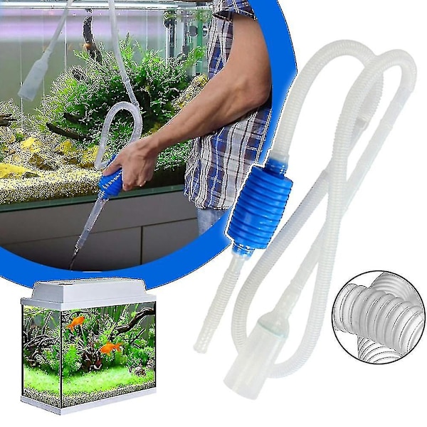 Akvarium/fisketank Sifon og Grusrenser - En Håndsifonpumpe til at Dræne og Udskifte Dit Vand på få Minutter