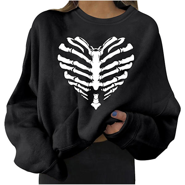 Flicka Långärmad Sweatshirt Ingen Blekningsrisk Och Icke-klibbig Topp För Kvinnor Formell Vardaglig Fest Bal Black L