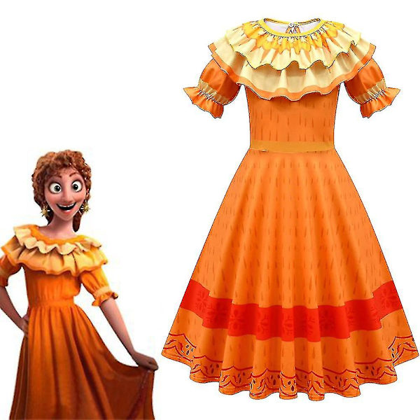 Encanto Pepa Lasten Tyttöjen Cosplay-asu Naamiaisasu Karnevaalijuhliin Prinsessamekot 8-9 Years