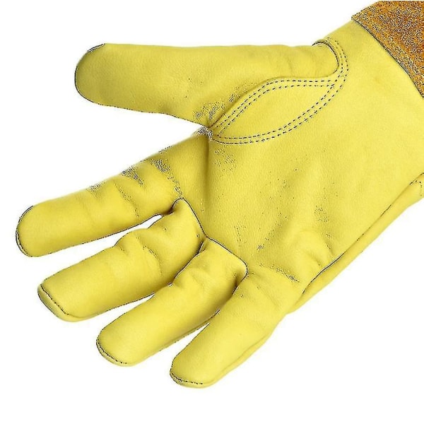 Lange Hageshansker i Hjorteskinn Yellow S