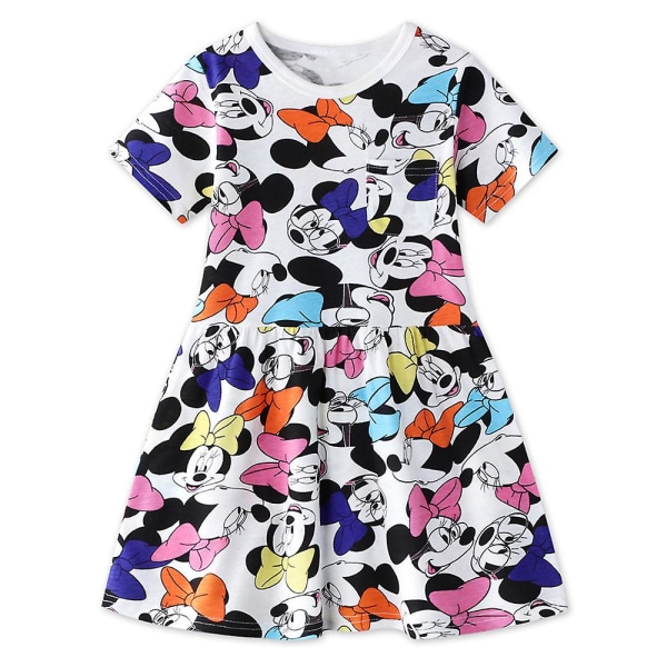 Barn Flickor Minnie Mouse Print Sommar Shorts Sleeve Dress Casual T-shirts Klänningar Multicoloured 2-3 Years