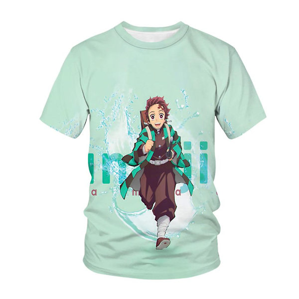 Demon Slayer Anime Tryck Dam Herr T-shirts Sommar Vardaglig Kortärmad Toppar Fans Gåvor A XL