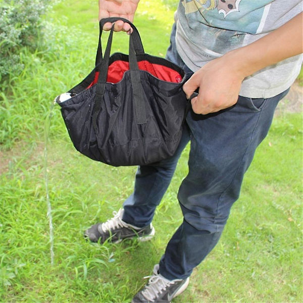 Hopfällbar Hink Utomhus Vikbar Vattenbehållare Bärbar Vattenbehållare För Resor Camping Red