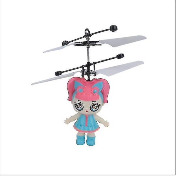 Leksak Induktion Flygplan Flygande Helikopter Hastighetsdrönare Leksaker Blå Torsk Kk5555 KT Doll 1PCS Random