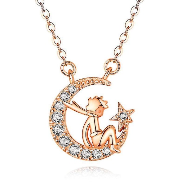 Den Lilla Prinsen Gåvor 925 Sterling Silver Le Petit Prince Halsband Smycken Gåvor För Kvinnor Flickor rose gold