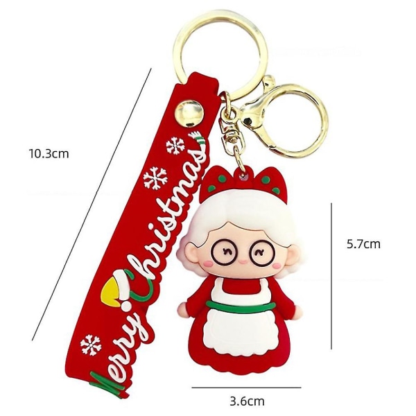 1 st jultomte nyckelring tecknad tomte nyckelbricka söt julgran nyckelring för jul Grandma