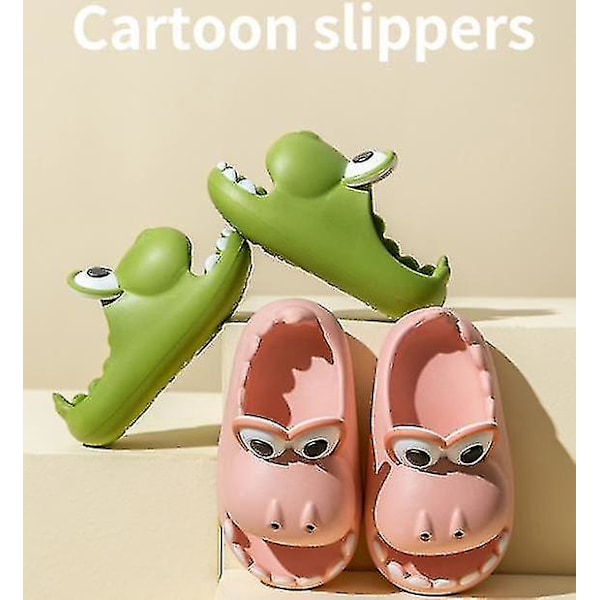 Lasten dinosaurus kotitossut, pehmeäpohjaiset varpaat peittävät hengittävät tossut pink 30-31