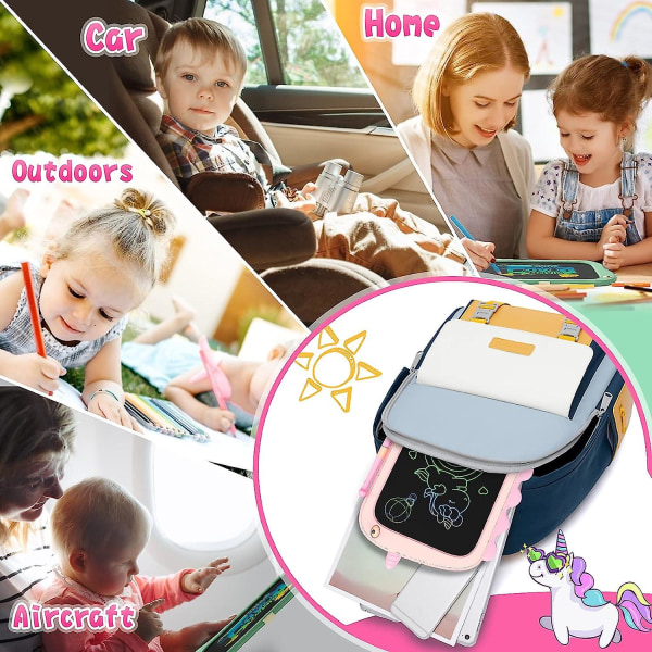 Skrivebrett Småbarn Jente Reiseleker, Tegnebrett Doodle Board Bursdagsgaver, Enhjørning Tegnebrett Barn Pink