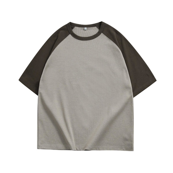 Vintage Crew-kauluksinen Raglan-hihainen T-paita, Hyvä Yhdistelmä, Rento T-paita Naisille ja Miehille khaki XXL