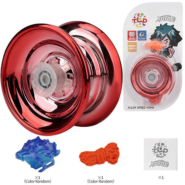 Yo-yos Boll Metall Legering Speed Yoyo Med Ring Och Rep Yo-yo Leksaksset För Barn Pojkar Red