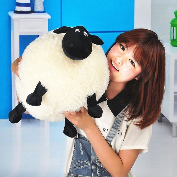 Super söt Shaun Sheep kreativ mjuk plyschleksak för barn White 40cm
