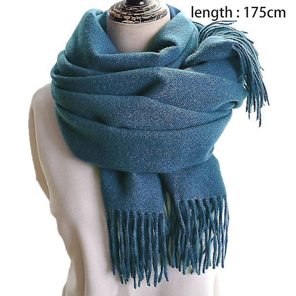 Dame Tørklæde Tæppe Tørklæde Dame Cashmere Følelse Cashmere Sjal Hole blue