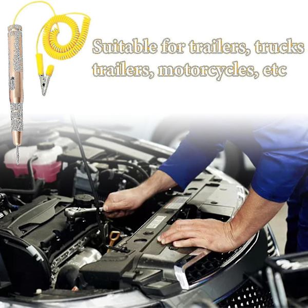 Auton virtapiirin testaustyökalu Diagnostinen kynä Käytännöllinen auton kuorma-auton jännitteen virtapiirin testaaja moottoripyörille autoille kuorma-autoille perävaunuille
