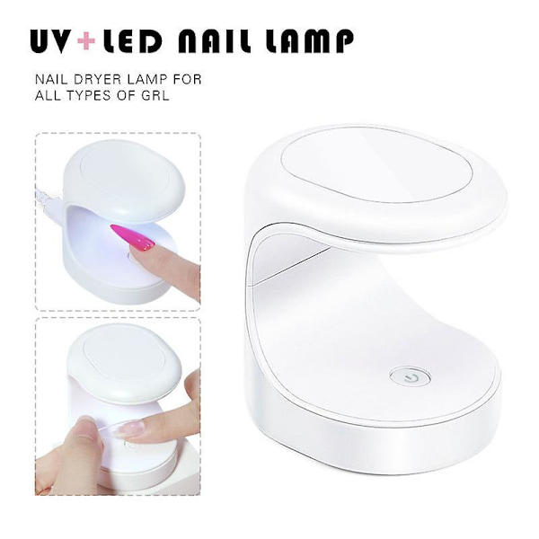 Mini Nagel Torkare Enkel Finger UV LED Lampa För Naglar USB Portabel Hemmabruk White