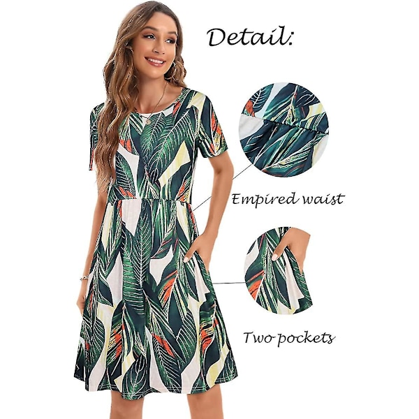 Dame Sommerkjole T-shirt Strand Sommerkjole Afslappet Plus Size Løs Swing Kortærmet Løs Tunika S-2xl M