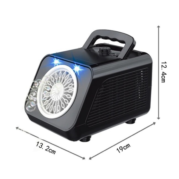 Bubbelmaskin, Bärbar Bubbelmaskin för Barn och Småbarn med 20000+ Bubblor per Minut, Utomhusleksaker för Fester, Födelsedag, Bröllop, Jul black