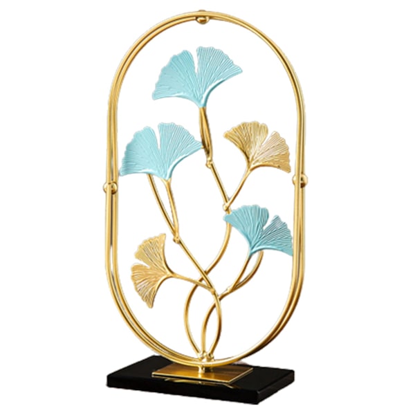 Gyllene Ginkgoblad Skrivbordsdekoration Kreativ Heminredning Järnhantverk Dekoration För Sovrum Sängbord Ginkgo Biloba Black Lamp Base