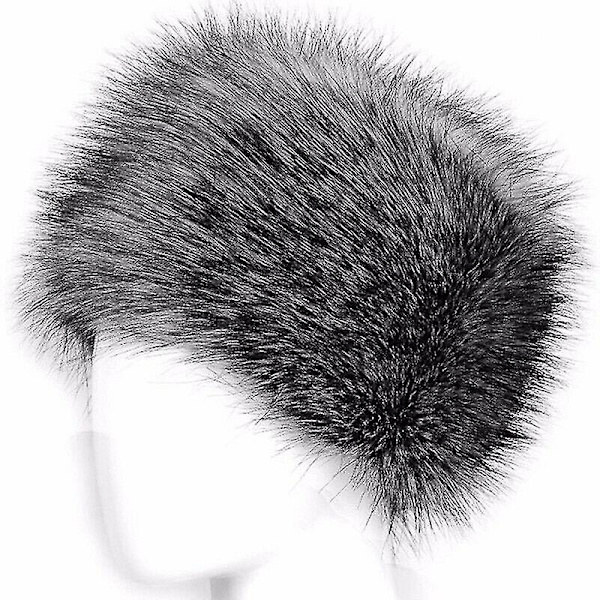 Dame Fluffy Faux Fur Russisk Hatt Dame Tykke Fluffy Skiluer Vinter Varme Hatter Dark Gray