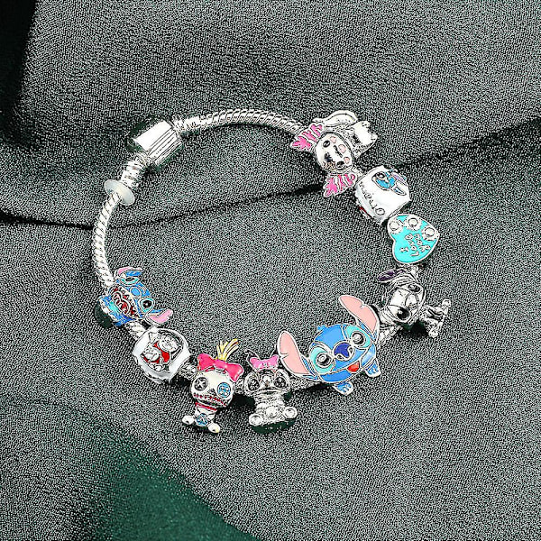 Tegneserie Stitch Armbånd Charm Perler Armbånd Børn Piger Smykker Gaver 17cm