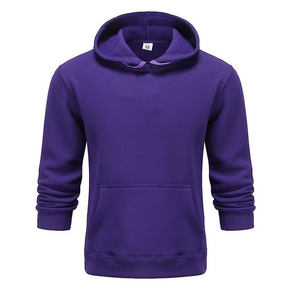 Langærmet hættetrøje til mænd og kvinder, sports sweatshirt toppe Purple 2XL