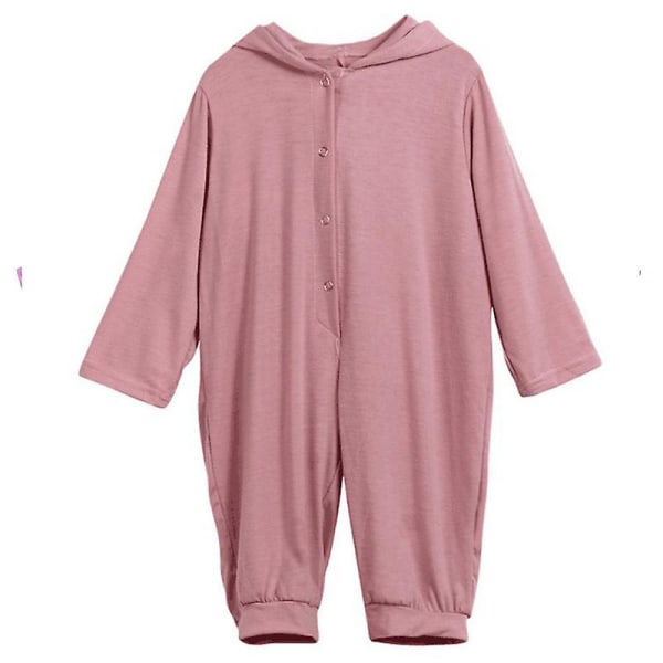 Småbørn Børn Dinosaur Hætte Romper Pyjamas Langærmet Jumpsuit Nattøj Brick Red 3 Months