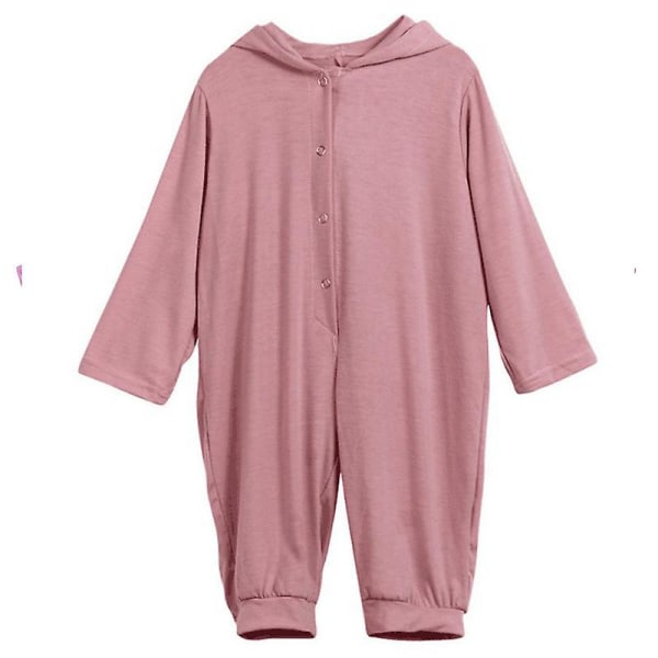 Toddler Kids Dinosaur Hooded Romper Pyjamas Långärmad Jumpsuit Sleepwear Brick Red 12 Months