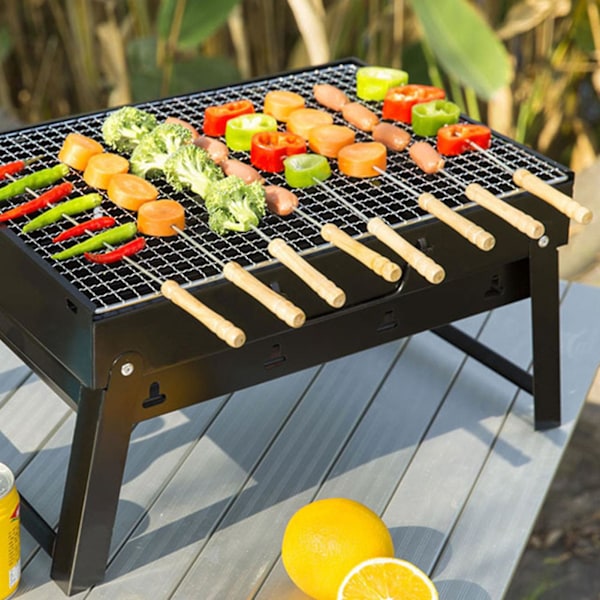 Bärbar Grill Rack Hopfällbar Design Barbecue Stålgrill För Utomhus Camping Vandring S