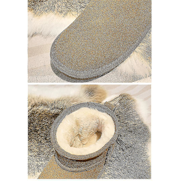 Naisten nahkasaappaat, klassiset talvinilkkurit, lumisaappaat, turkisvuoratut kengät Cloth surface 41