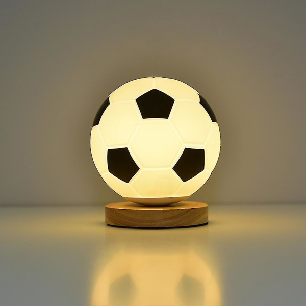 Fotboll 3d LED Nattlampa 3d Illusion LED-lampa VM Fotboll Leksaker För Pojkar Flickor Vuxna Sportfans Black White Round Wood Model