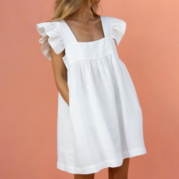 Eleganta sommarklänningar för damer med mjuk känsla Premiummaterial för hemmakontorets outfit White S