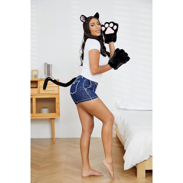 Cosplay Djur Katt Varg Björn Hund Räv Tassar Klor Vantar Handskar C Blue