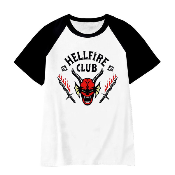 Stranger Things Säsong 4 Hellfire Club Eddie Kids Kortärmad T-shirt Toppar Halloween kostym 7-8Years