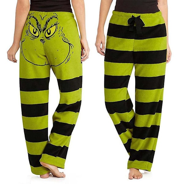 Grinch Stjal Dame Bred Ben Lange Bukser Casual Jul Stribede Bukser Høj Talje M