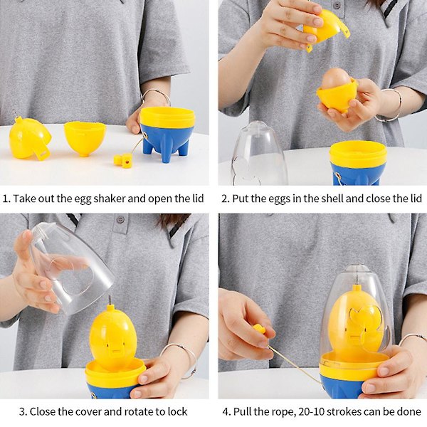 Äggvite- och ägguleblandare Äggrörare Skakmixer Manuell Äggtillverkare Köksredskap Blue Yellow