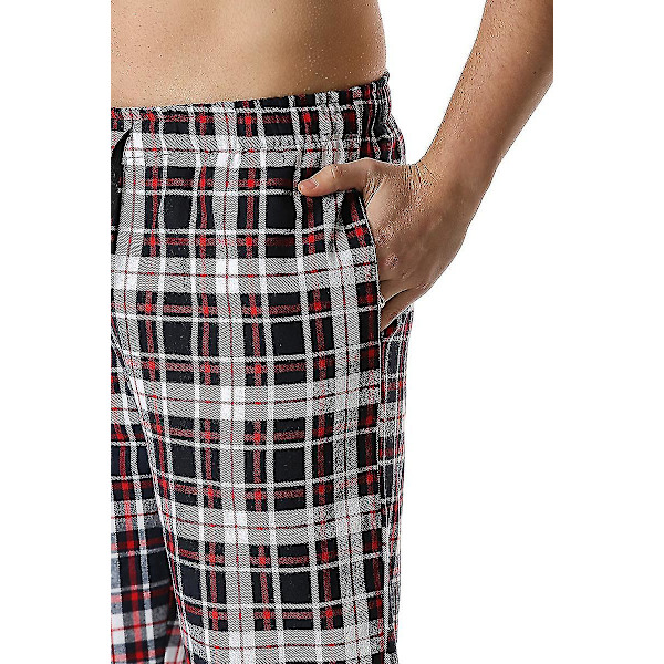 Miesten puuvillaiset kudotut pyjamahousut, ruudulliset kevyet olohousut COLOR 4 L