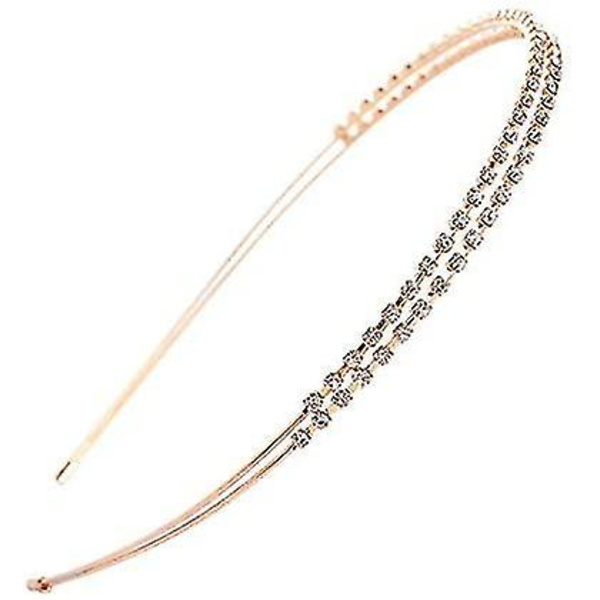 2 st Dubbellagers Rhinestone Hoop Kristall Hårband Glänsande Metall Håraccessoarer