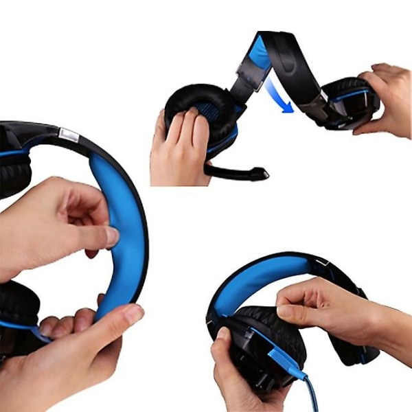 Gaming Headset 7.1-kanals ljudbashörlurar Blue