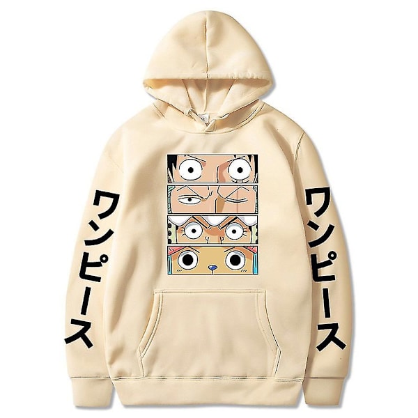 Anime One Piece Hettegensere Herre Dame Casual Løs Trykket Hettegenser Genser Topper Langermet Pullover M