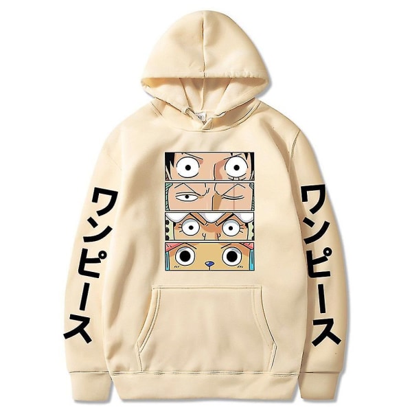 Anime One Piece Hoodies för Män och Kvinnor, Casual Lösa Tryckta Huvtröjor, Jumper Toppar, Långärmad Tröja 2XL