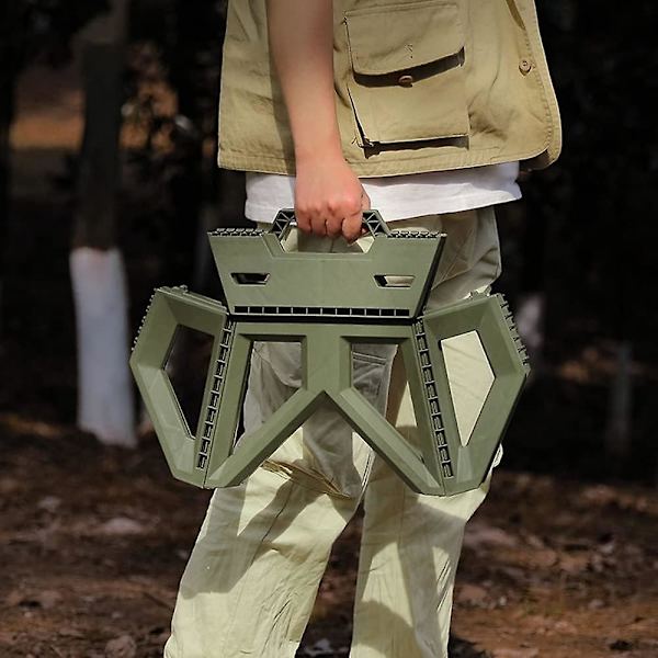 Hopfällbar Pall Hopfällbar Stegpall För Barn Och Vuxna Pallstol För Camping Fiske Hem Kök Army Green L