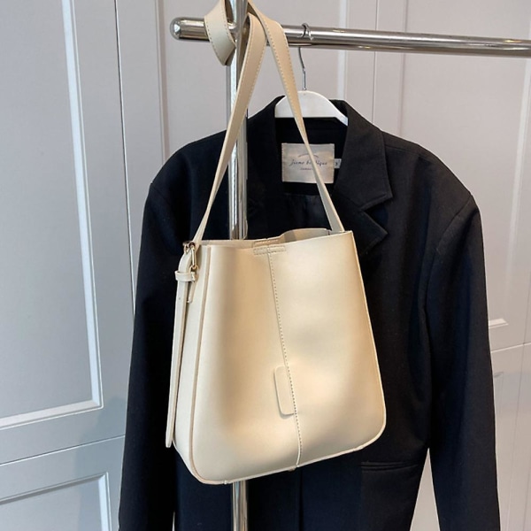 Crossbody Mode Axelväska Handväska med Justerbar Rem White
