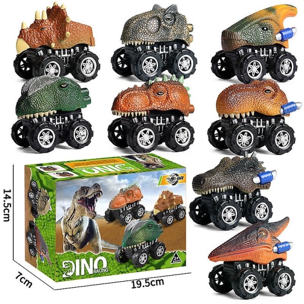 Jurassic Dinosaur Mini Pull Back Car Simulation Animals Model T-rex Predator Carnotaurus Cute Vehicle Truck Kid Toy Gift with box