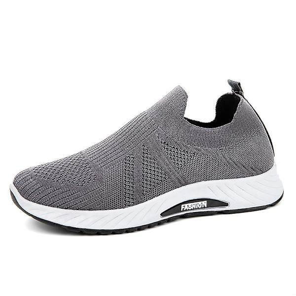 Løpesko for menn med pustende mesh, sklisikre sneakers for fitness, sport, gym, jogging, tennis Gray 39