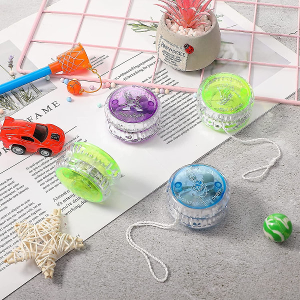 9 stk. LED Lys Yoyo Responsiv Kulelager Yoyo Plast Responsiv