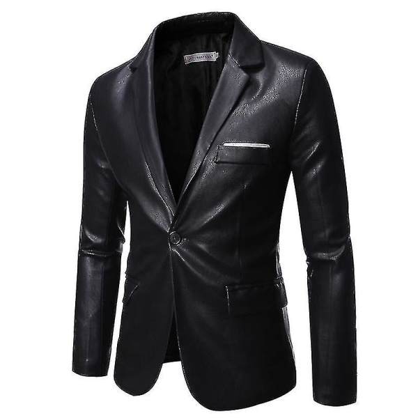 Läderblazer för män PU Lammskinn Brun Läder Herr Blazer 6XL